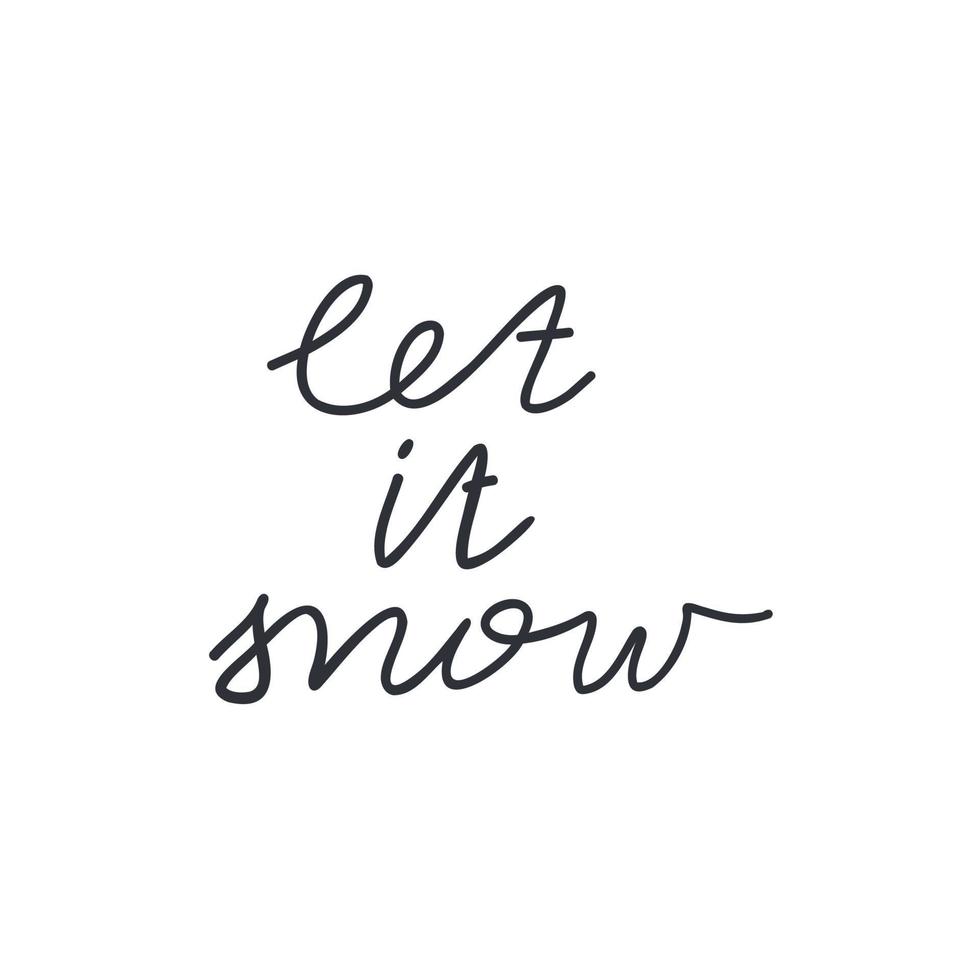 let it snow handwritten lettering. vector illustrationlet it snow handwritten lettering. vector illustration