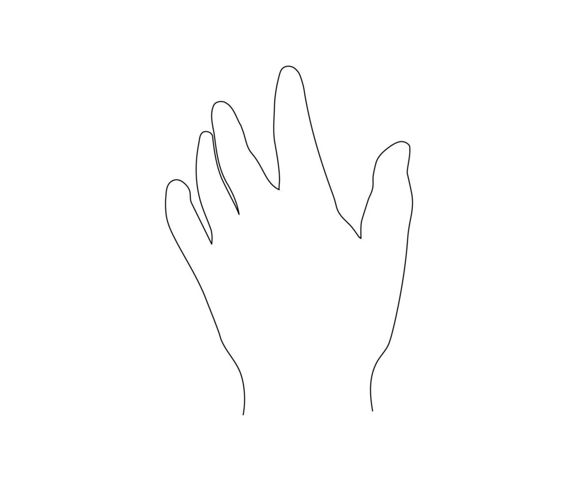 hand brush in the style of one line art vector