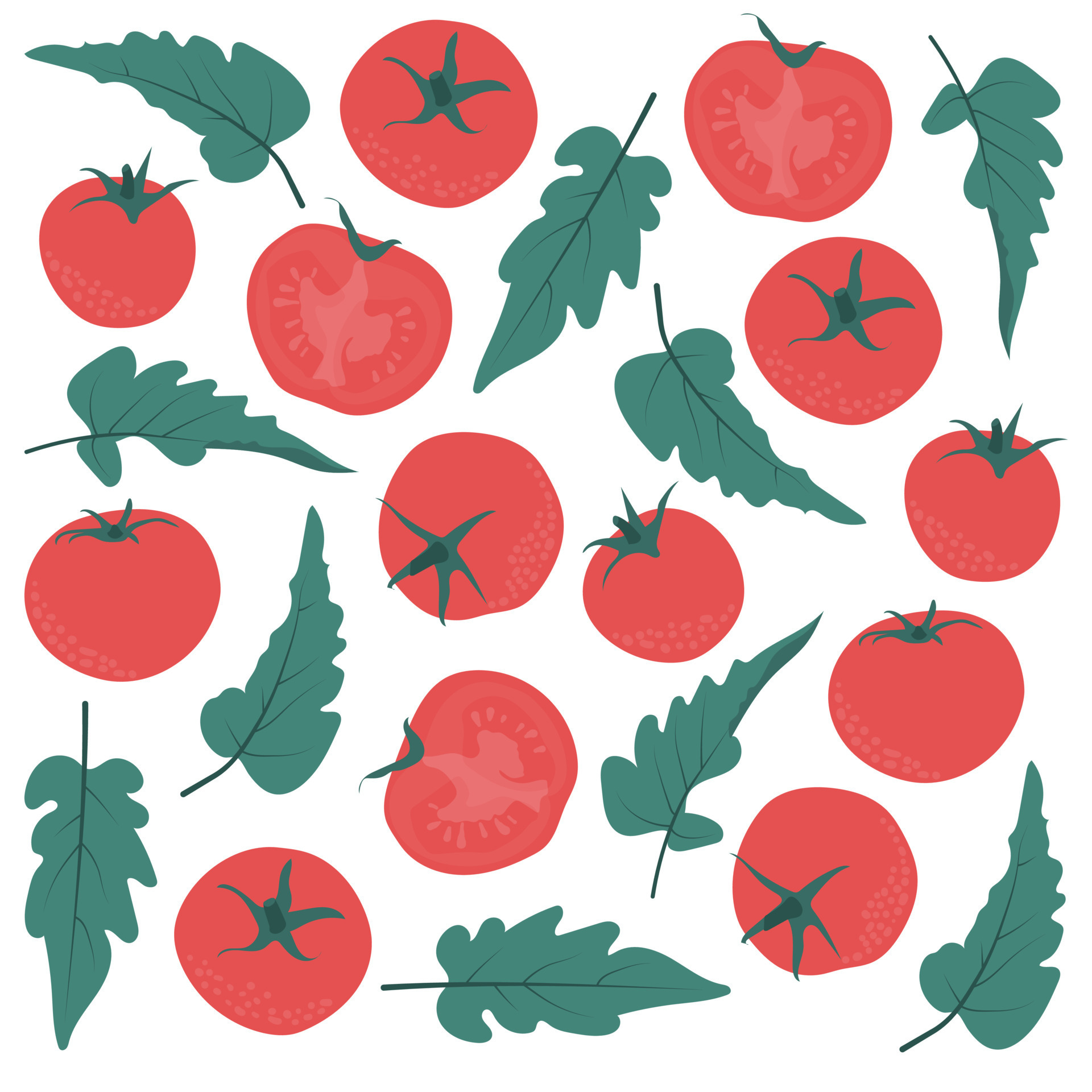 Print pattern background with tomato and tomato leaf design 15111018