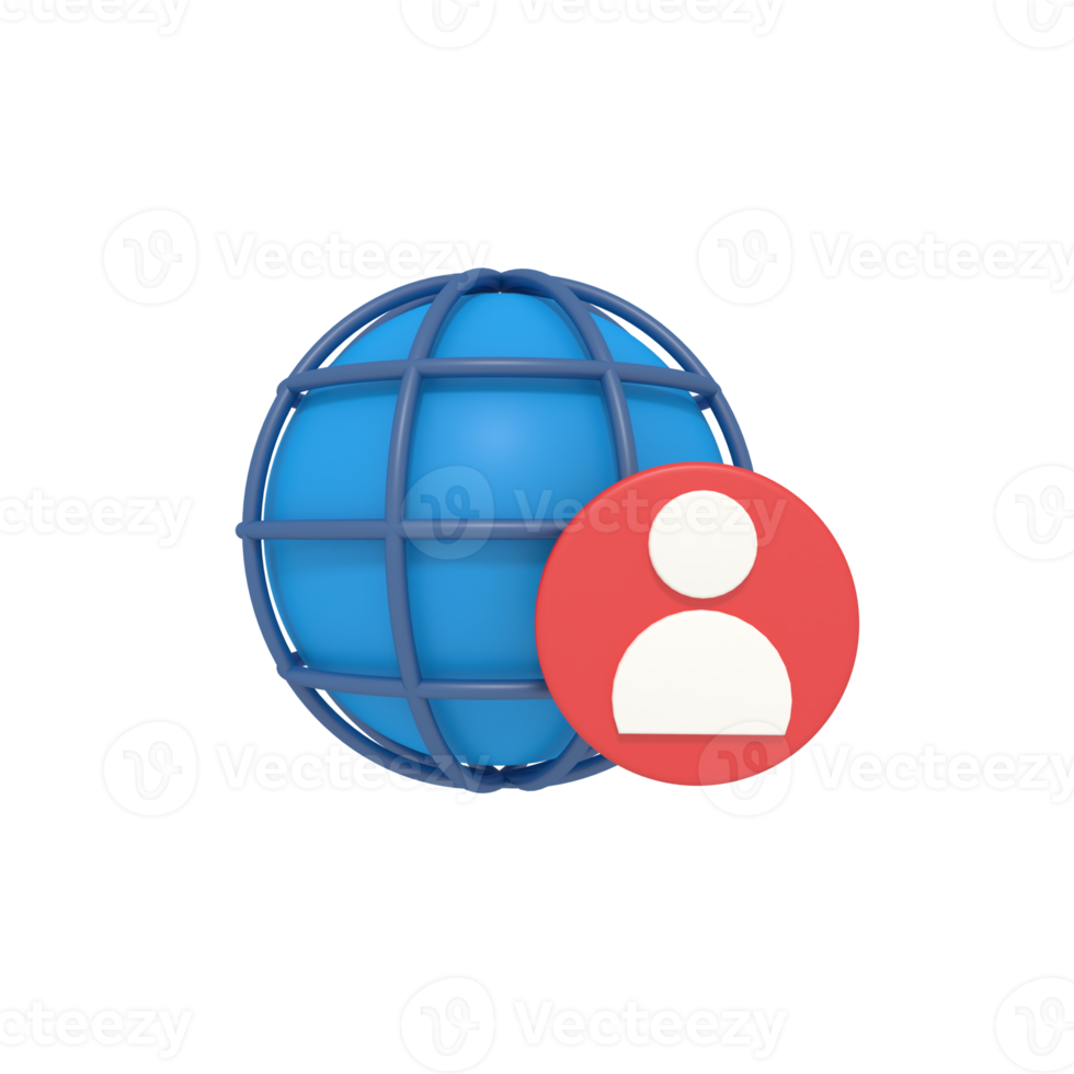 3d illustration of Intrnet profile png
