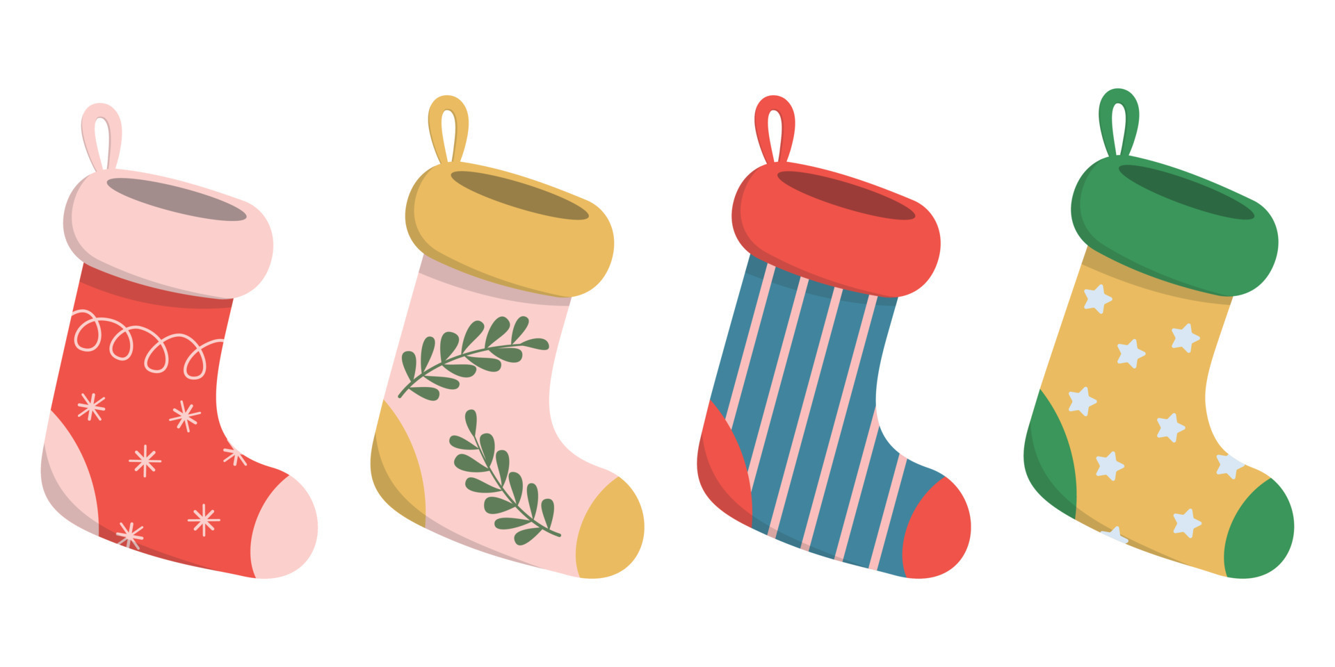 Un Gran Conjunto De Calcetines De Colores Con Diferentes Motivos Y Adornos.  Niños Calcetines En Un Estilo De Caricatura Ilustración del Vector -  Ilustración de textura, navidad: 217087815