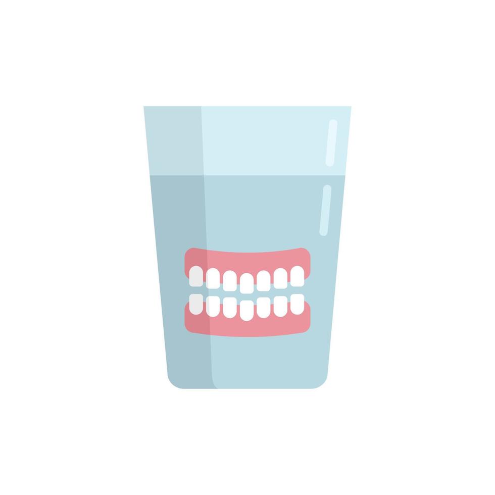 Set of false teeth icon flat isolated vector