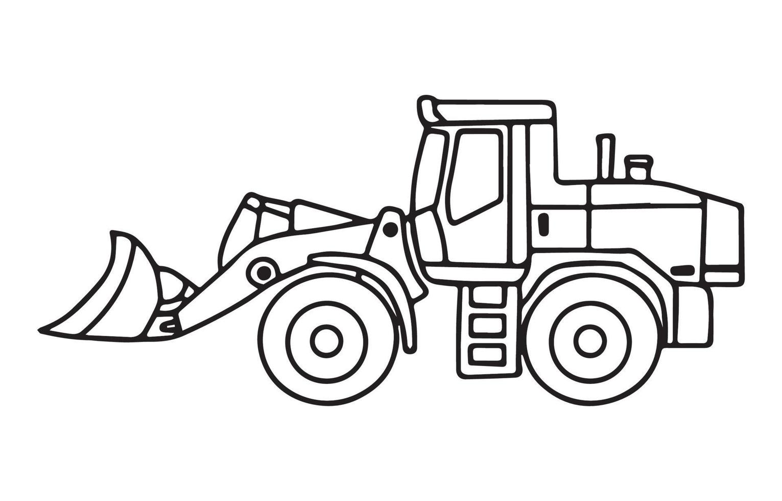 carro tractor rural - transporte agricola, maquinaria agricola pesada. página del libro para colorear de actividades para niños. ilustración de vector de icono de esquema de estilo de dibujos animados plana.