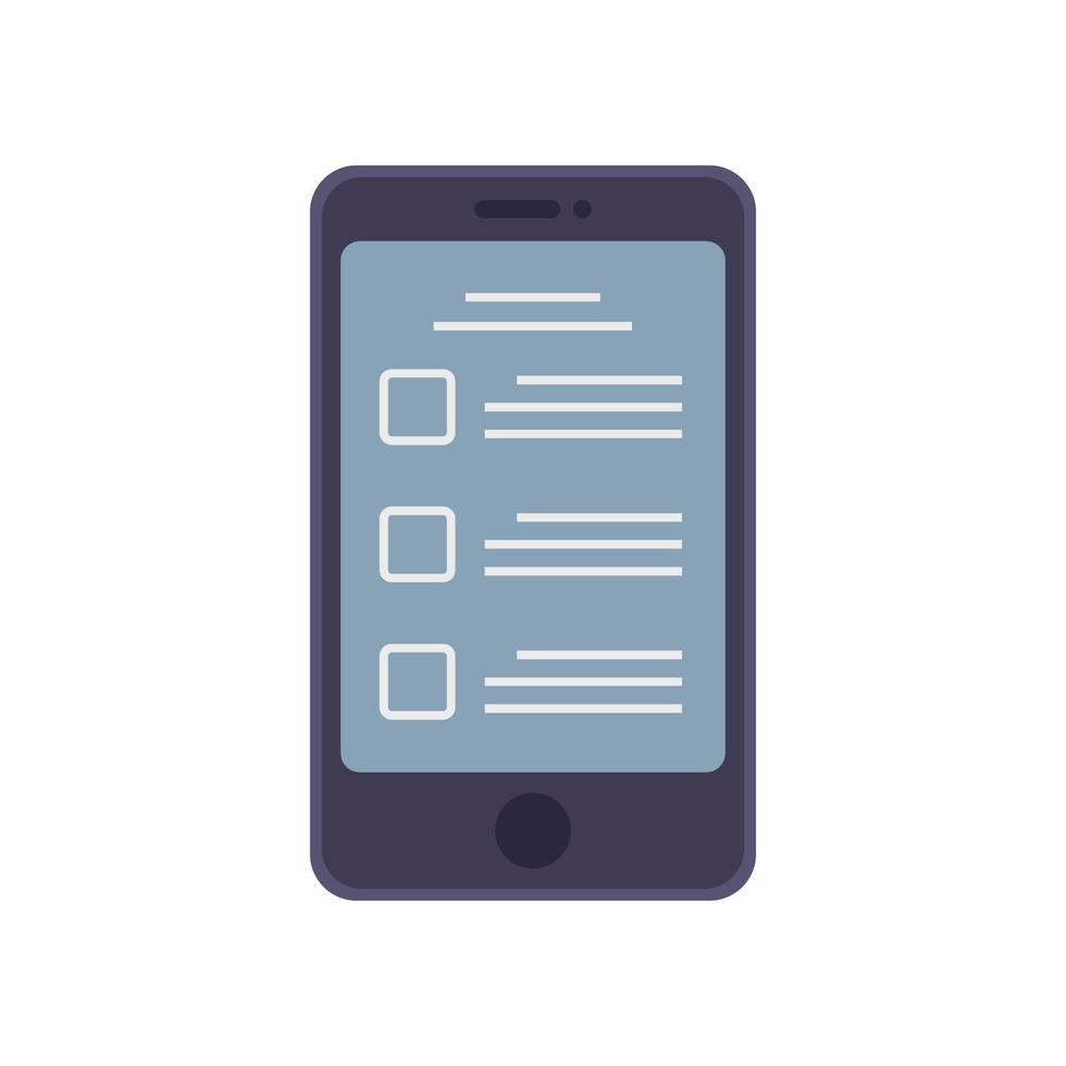 To-do list smartphone icon flat isolated vector