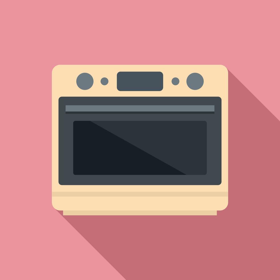 Convection grill oven icon flat vector. Electric kitchen stove vector