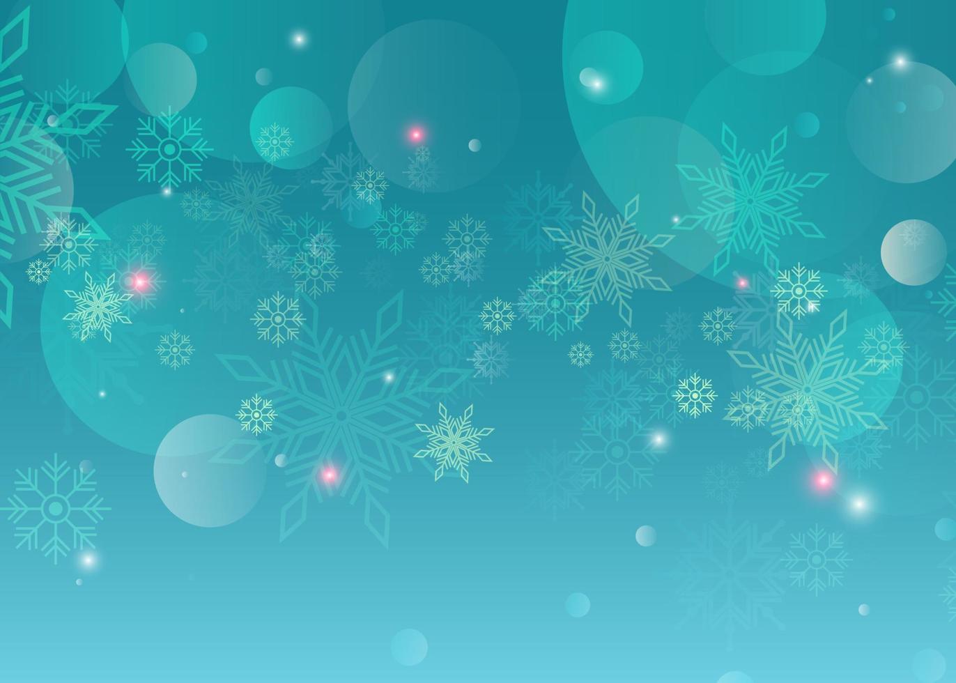 fondo abstracto de nieve, copos de nieve, luces, bokeh, fondo de pantalla azul pálido vector