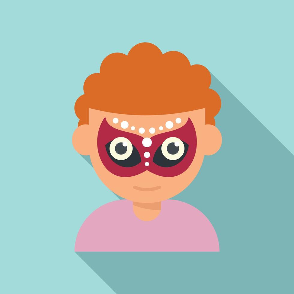 Mask face painting icon flat vector. Child paint vector