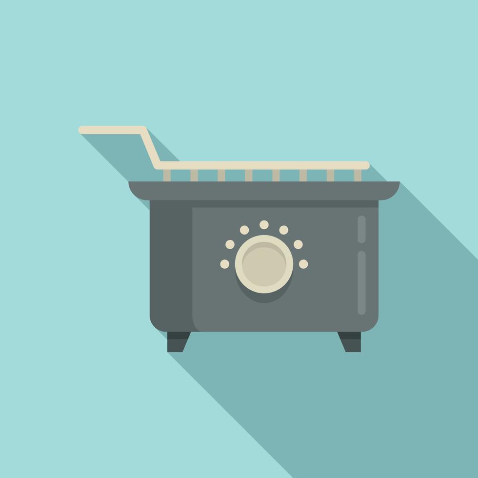 Fry machine icon flat vector. Deep fryer vector