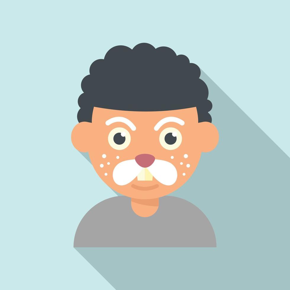 Mouse face painting icon flat vector. Kid mask vector