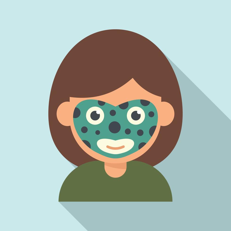 Snake face painting icon flat vector. Kid mask vector