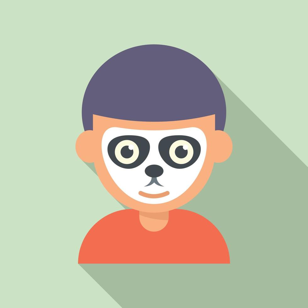 Boy facial painting icon flat vector. Child paint vector