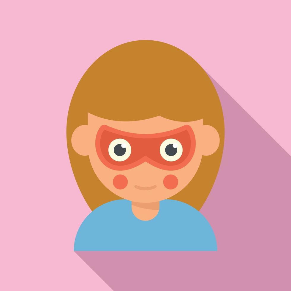 School face mask icon flat vector. Child paint vector