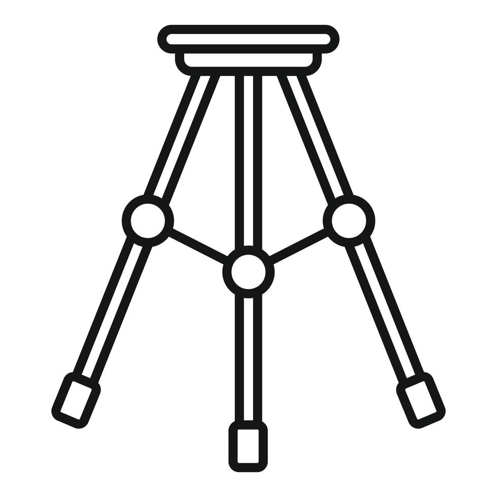 Steel tripod icon outline vector. Camera stand vector