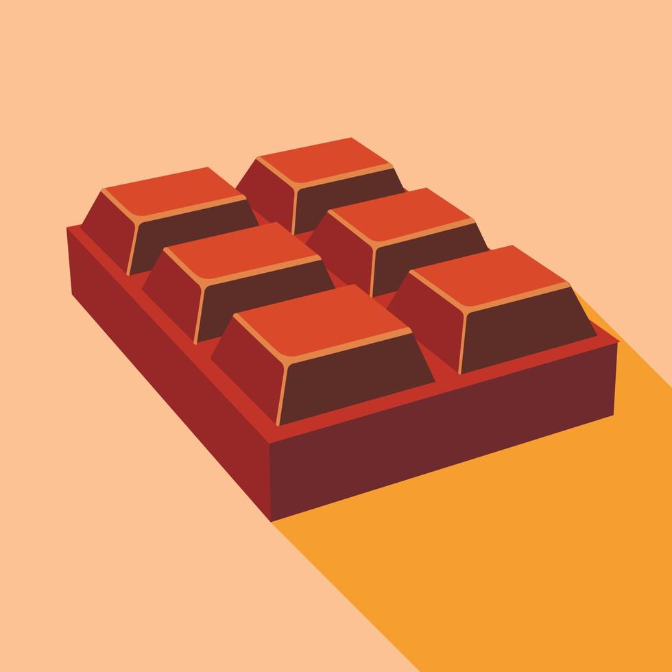 icono de chocolate, estilo plano vector