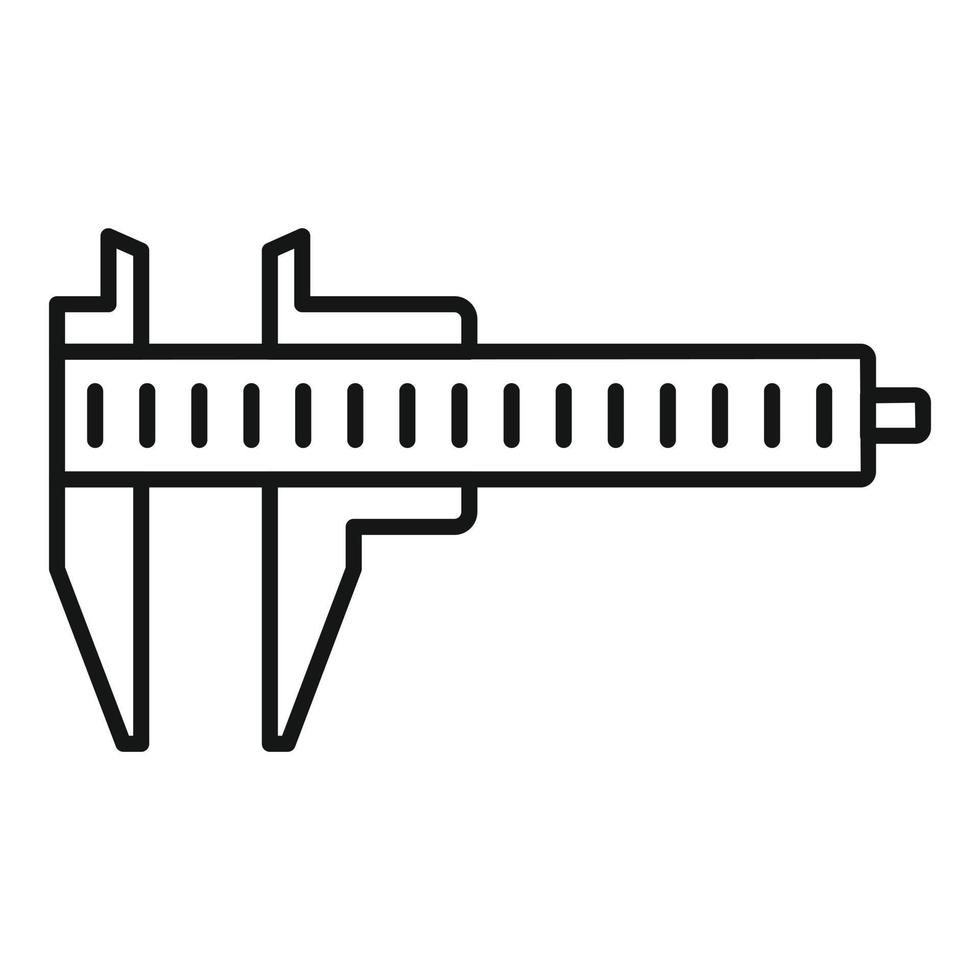 vector de contorno de icono de herramienta de calibre. calibre de marcación