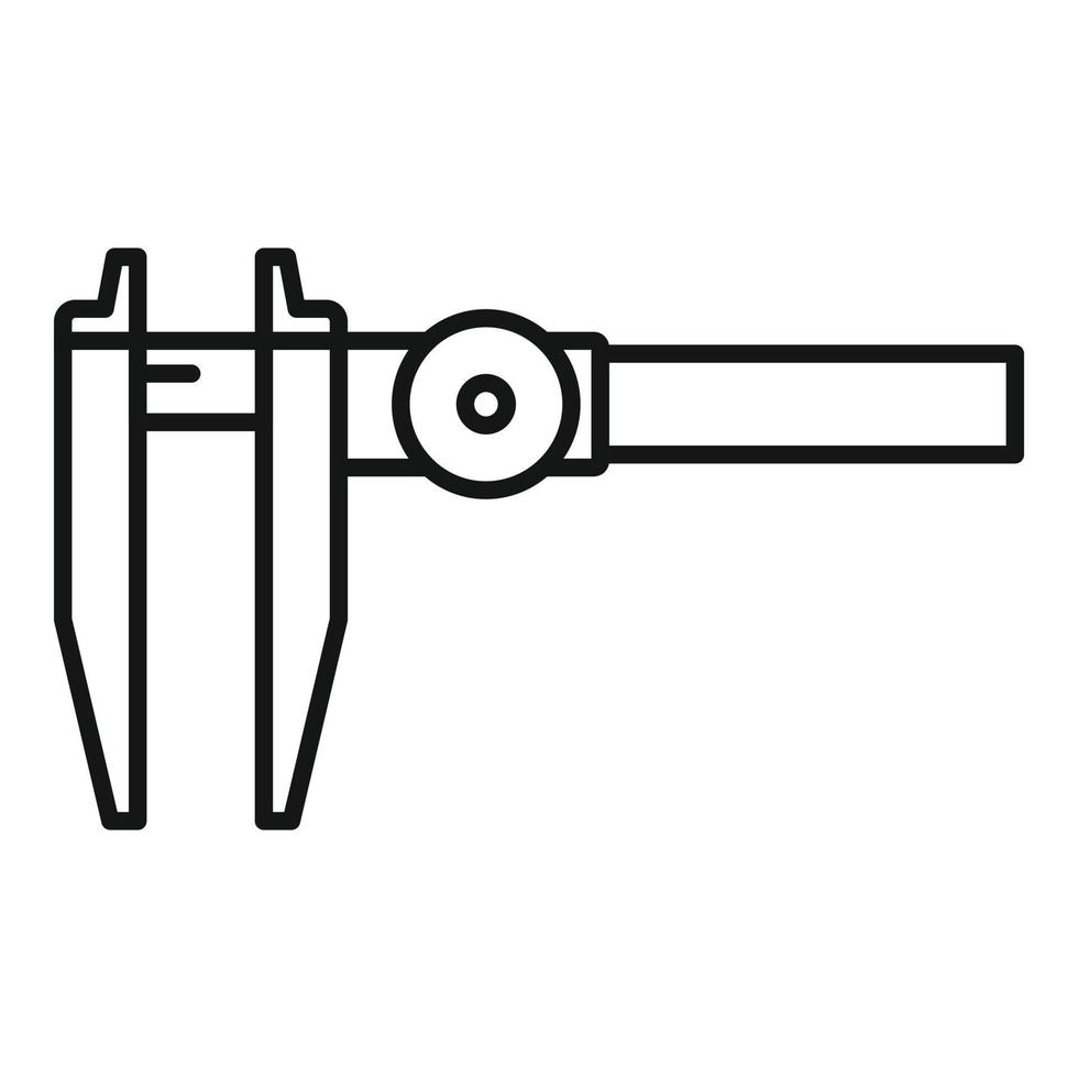 Slide caliper icon outline vector. Vernier micrometer vector
