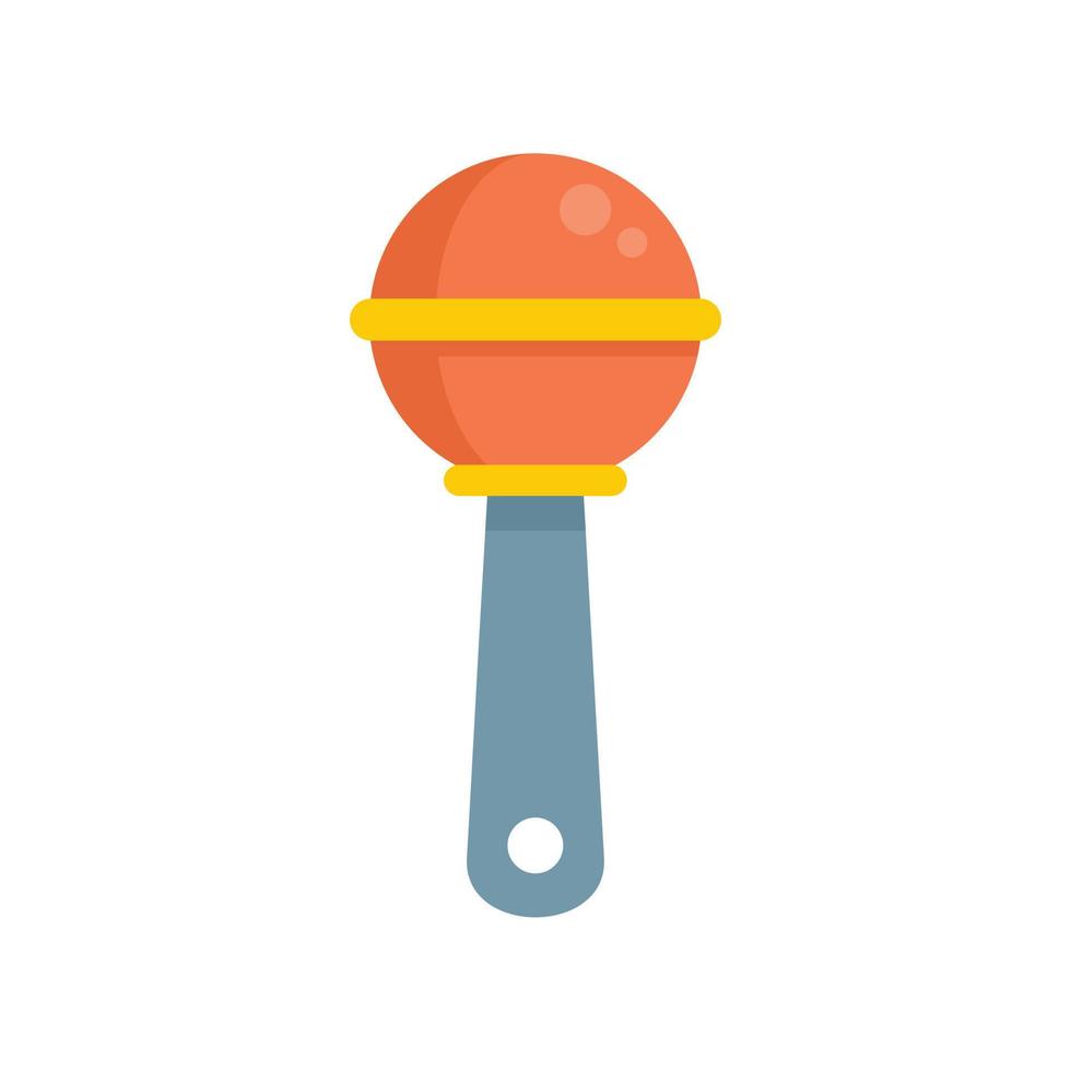 Rattle toy icon flat isolated vector