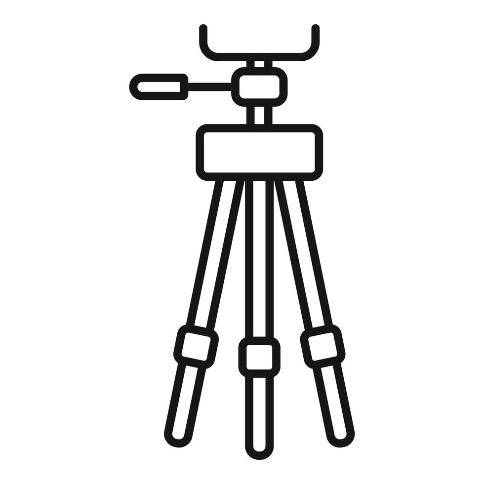 Handle tripod icon outline vector. Mobile phone stand vector