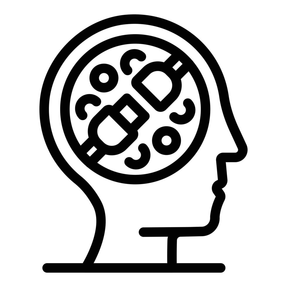 Mind stress icon outline vector. Digital media vector