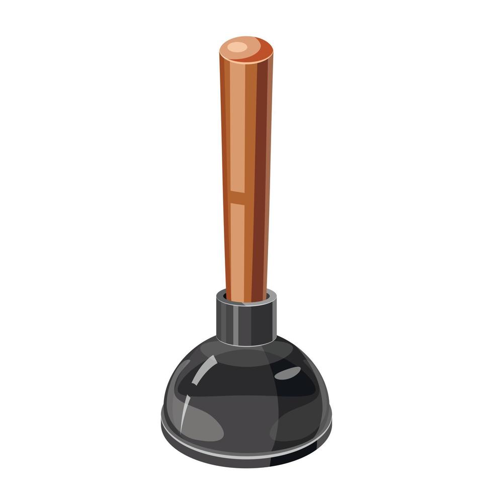 Cup plunger icon, cartoon style vector