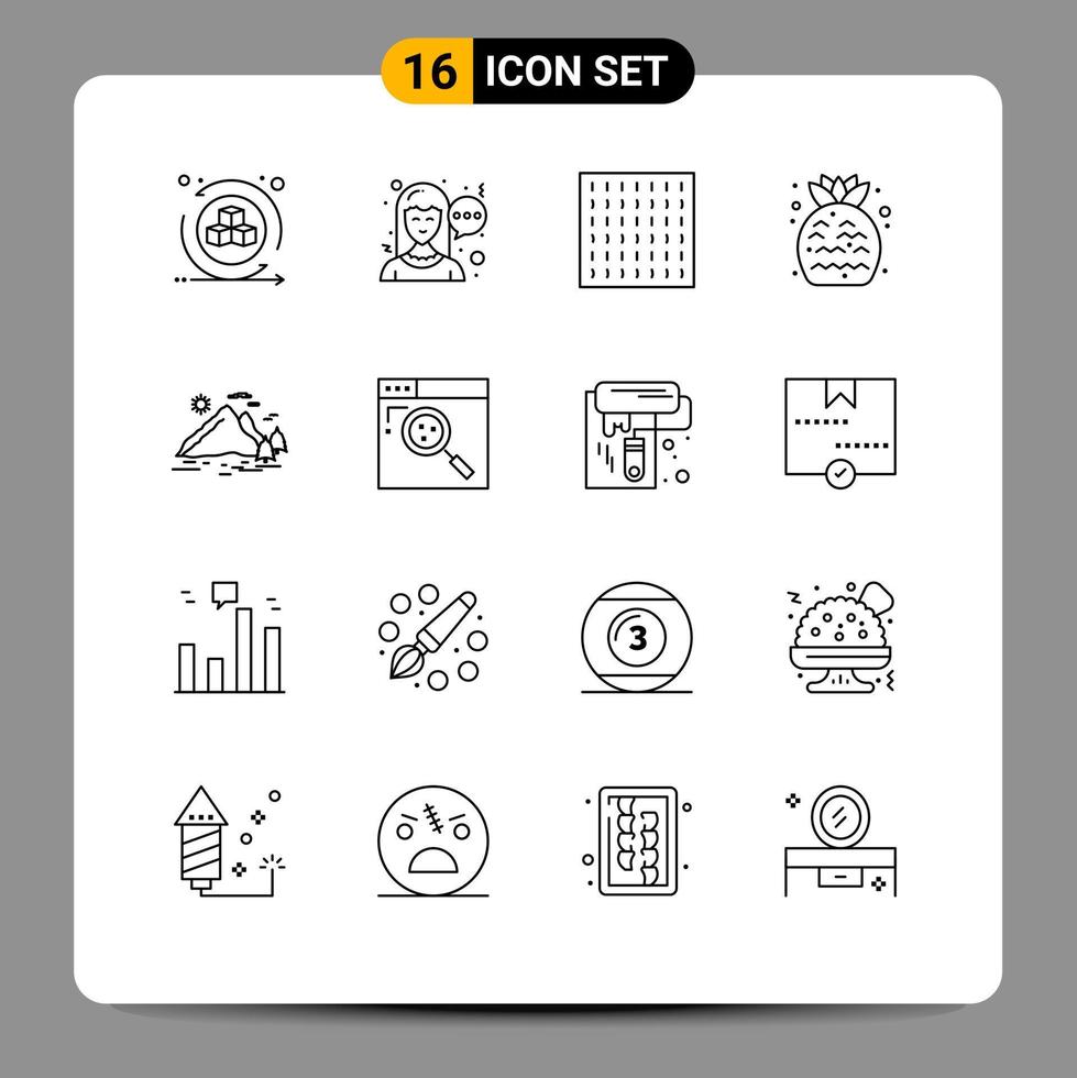 16 Outline concept for Websites Mobile and Apps mountain hill haze nature summer Editable Vector Design Elements