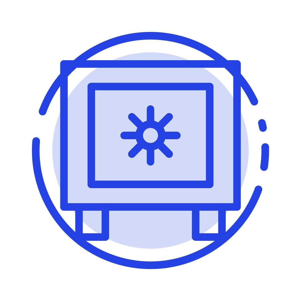 Locker Lock Global Logistic Blue Dotted Line Line Icon vector