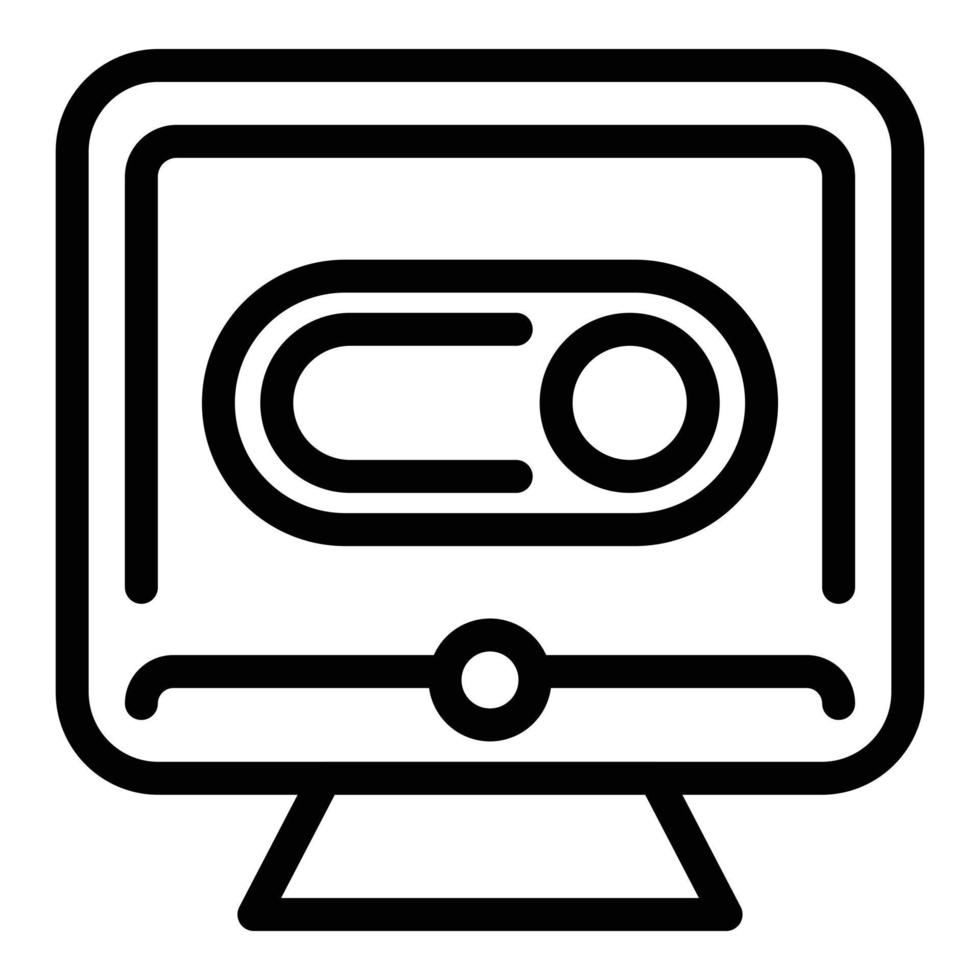 Monitor media icon outline vector. Detox digital vector