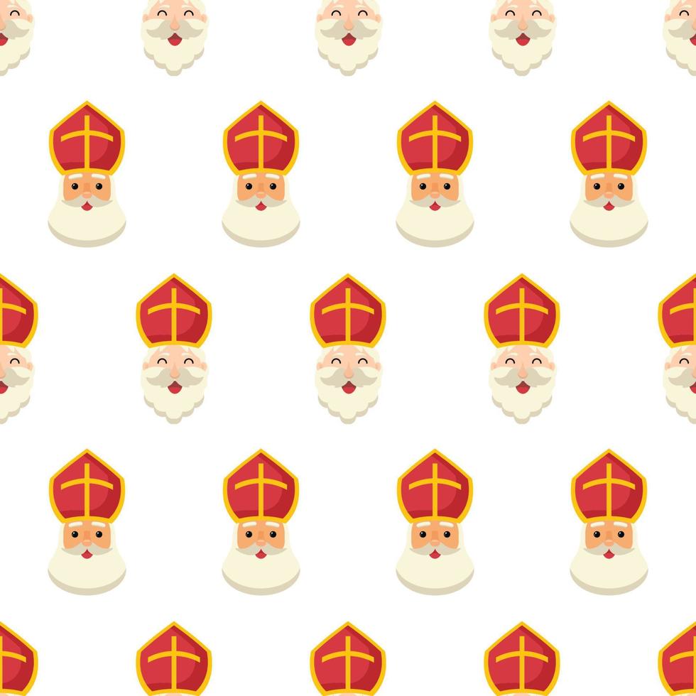 Saint Nicholas Day or Sinterklaas Seamless Pattern with Gift Box and Christmas Template Background Hand Drawn Cartoon Flat Illustration vector