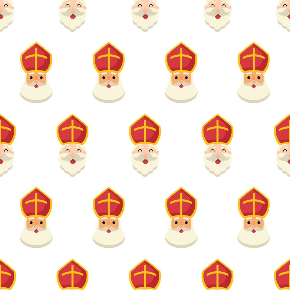 Saint Nicholas Day or Sinterklaas Seamless Pattern with Gift Box and Christmas Template Background Hand Drawn Cartoon Flat Illustration vector