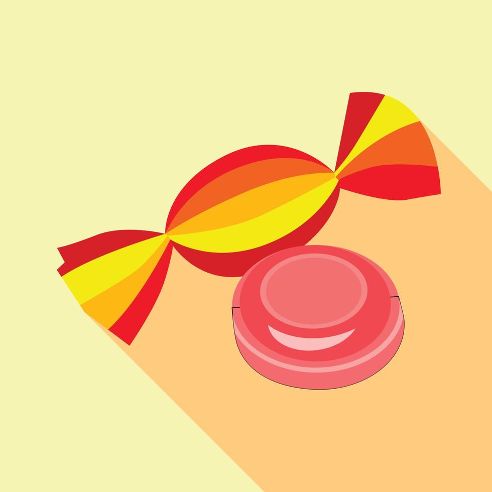 Two candies icon, flat style vector