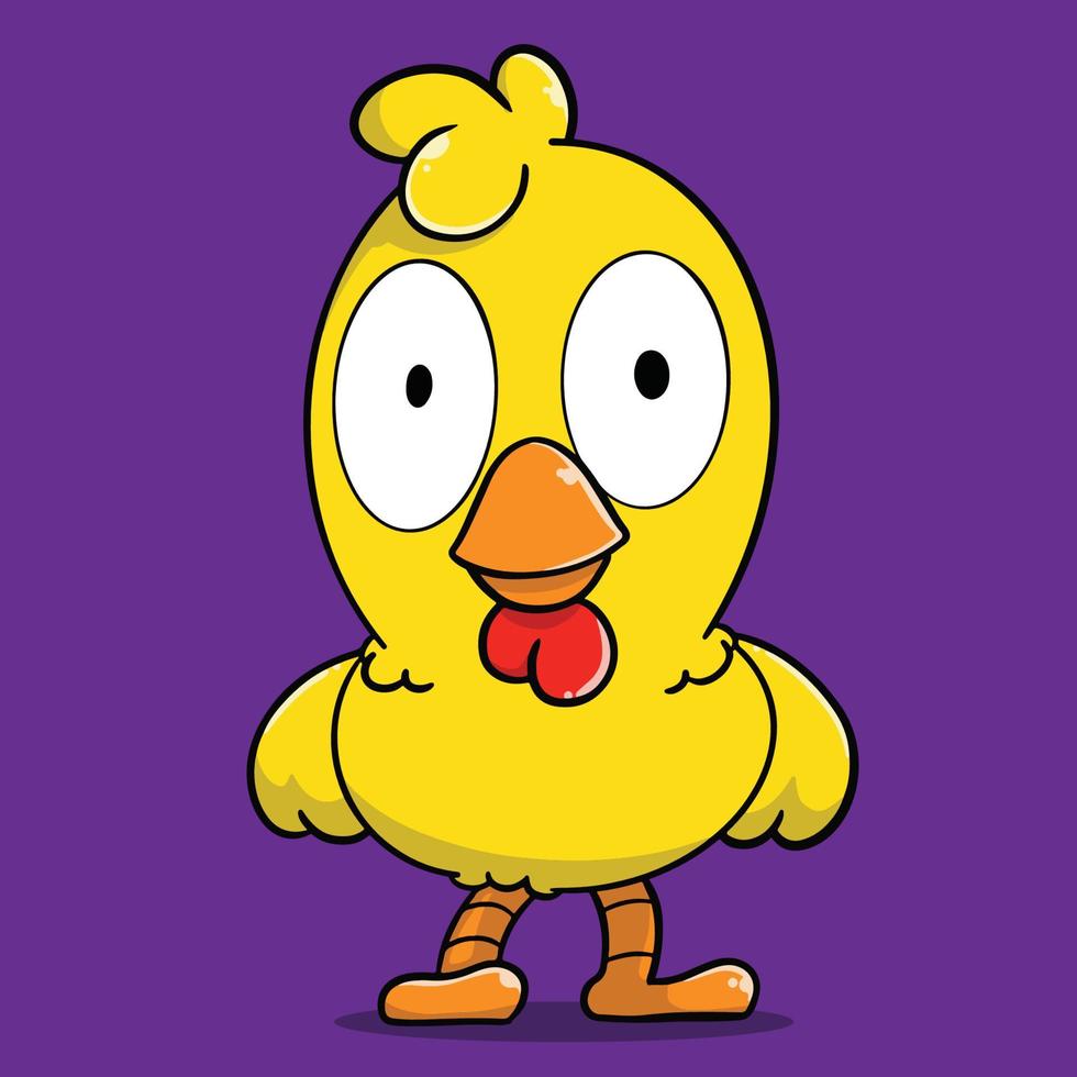ilustración de pollo de dibujos animados vector