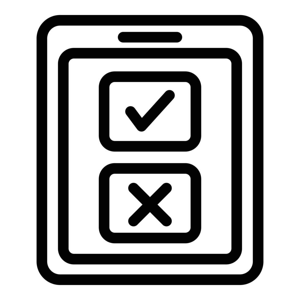 Tablet election icon outline vector. Vote poll vector