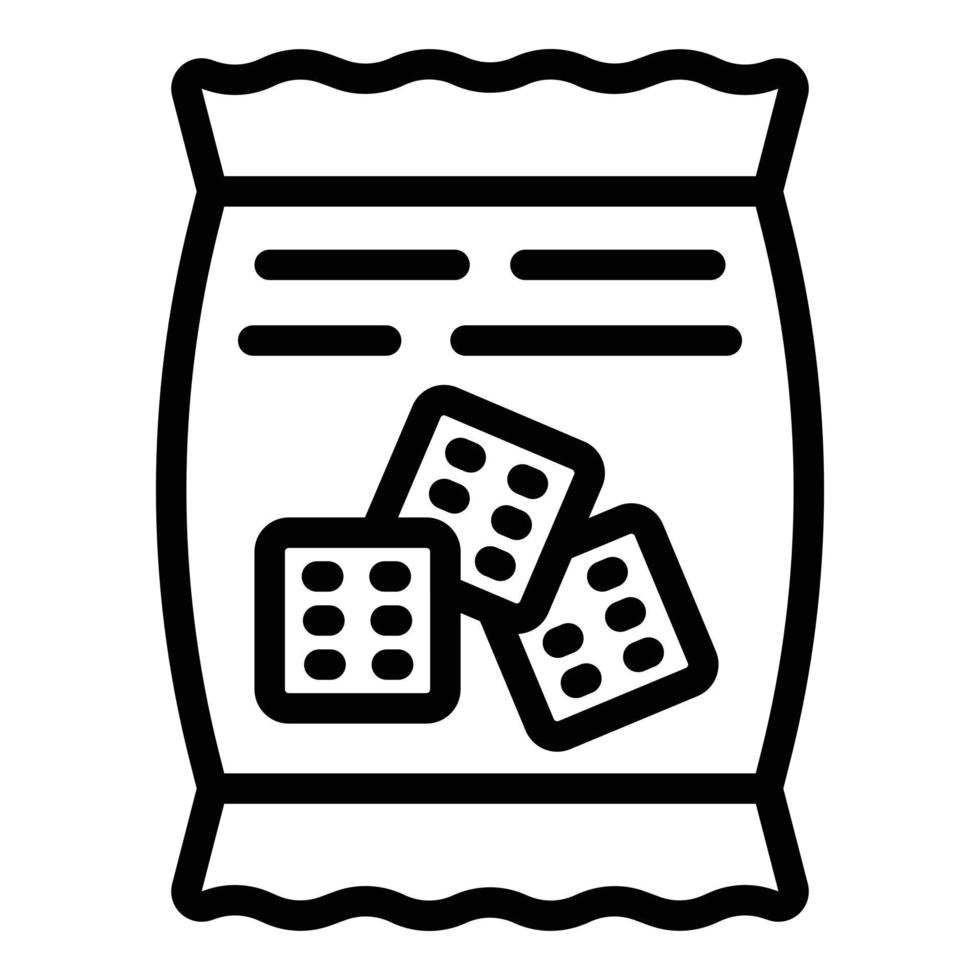 Cracker package icon outline vector. Food cookie vector