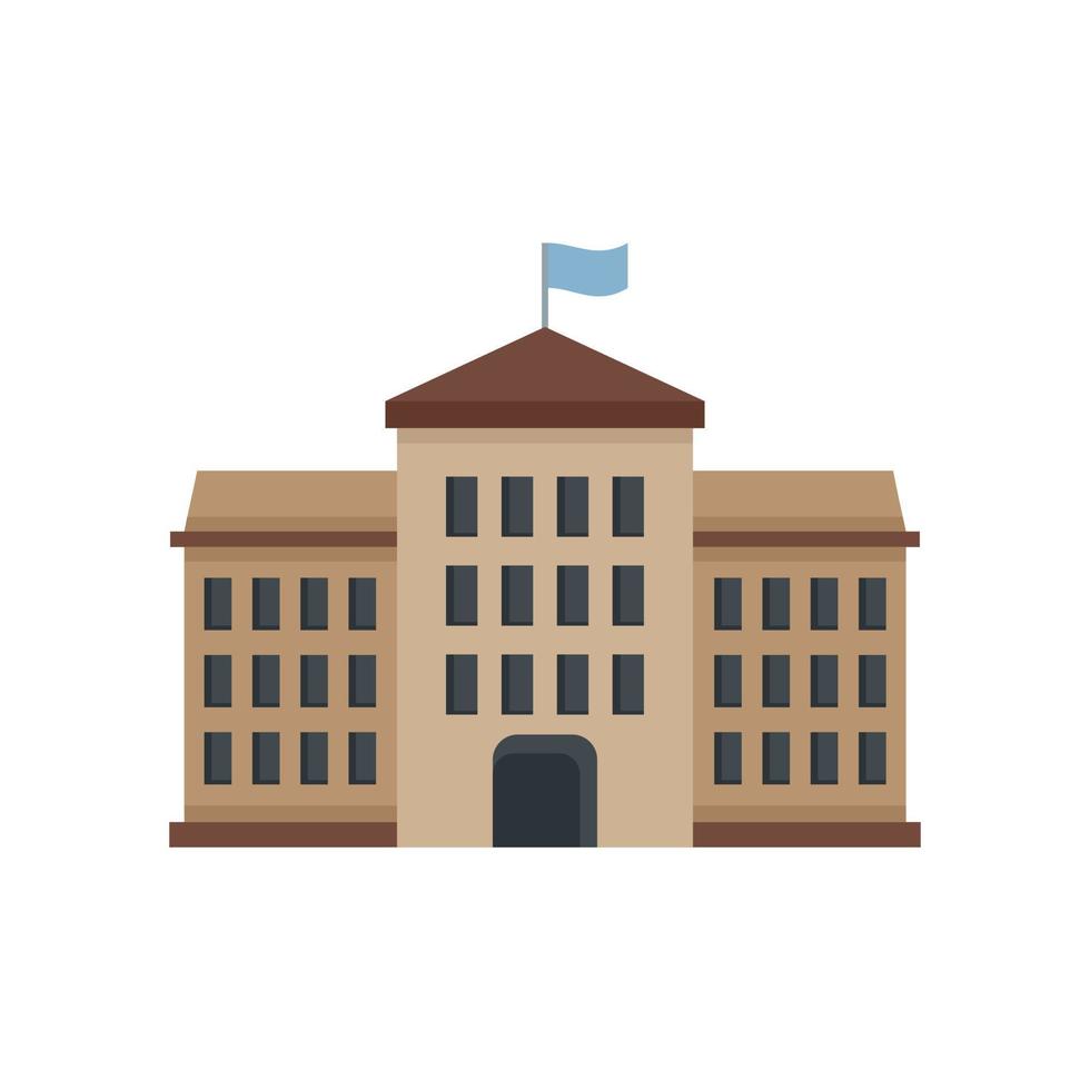 Tower parliament icon flat isolated vector