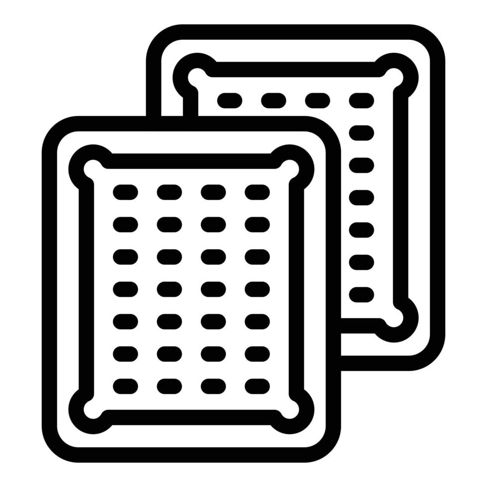 Square cookie icon outline vector. Food biscuit vector