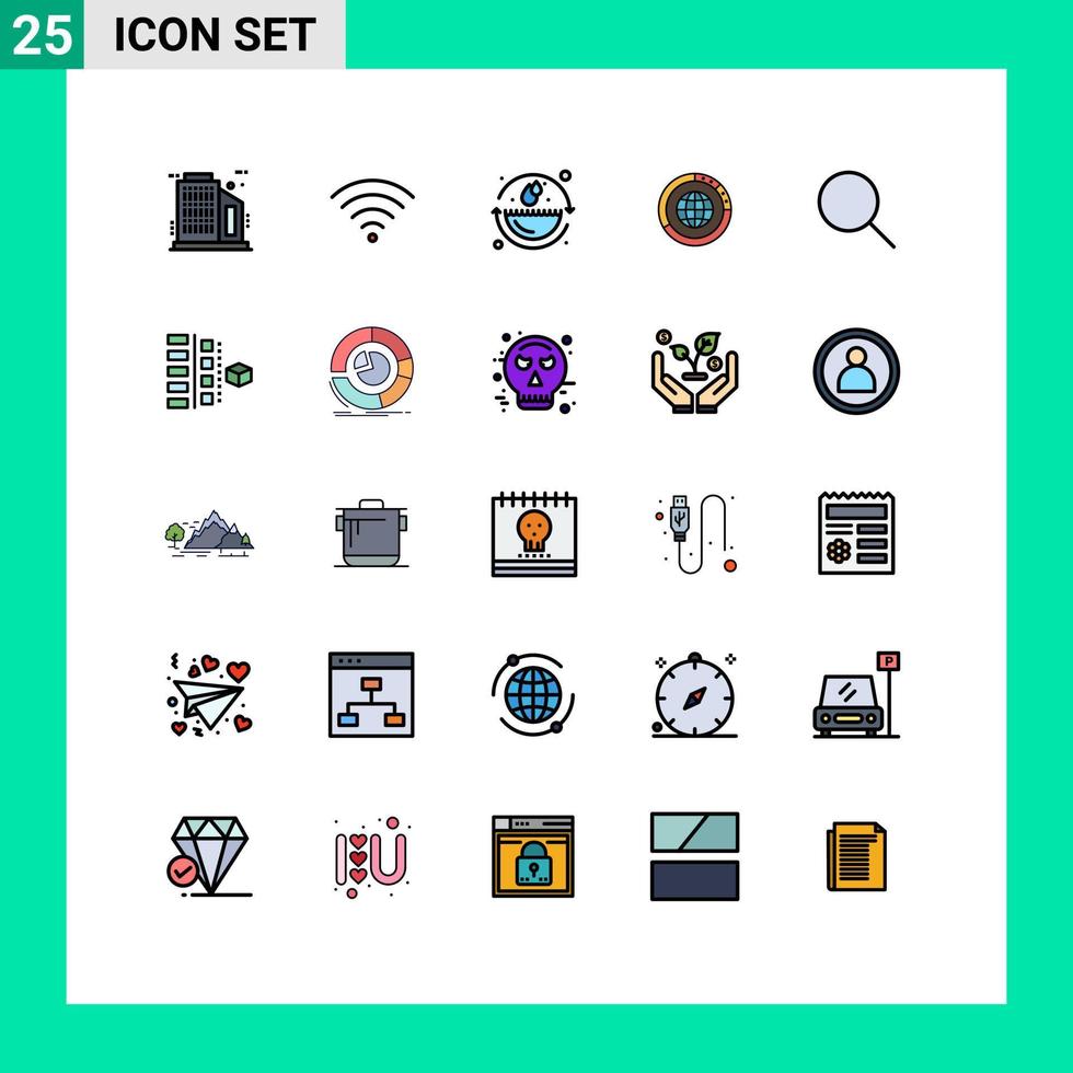 Set of 25 Modern UI Icons Symbols Signs for instagram statistics environment resources global Editable Vector Design Elements