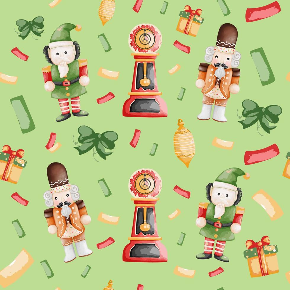 Nutcracker seamless Christmas pattern background. wrapping paper template. Christmas background vector