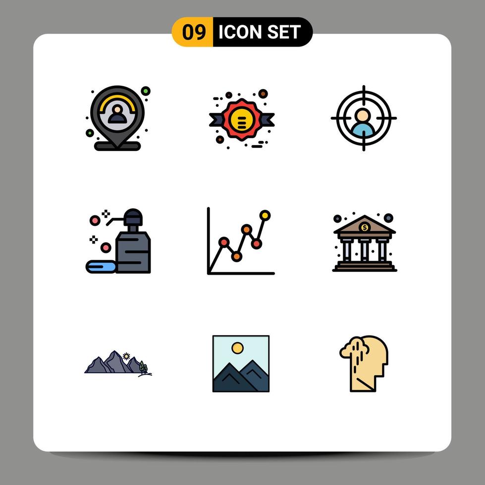Universal Icon Symbols Group of 9 Modern Filledline Flat Colors of card soap sale skin care Editable Vector Design Elements