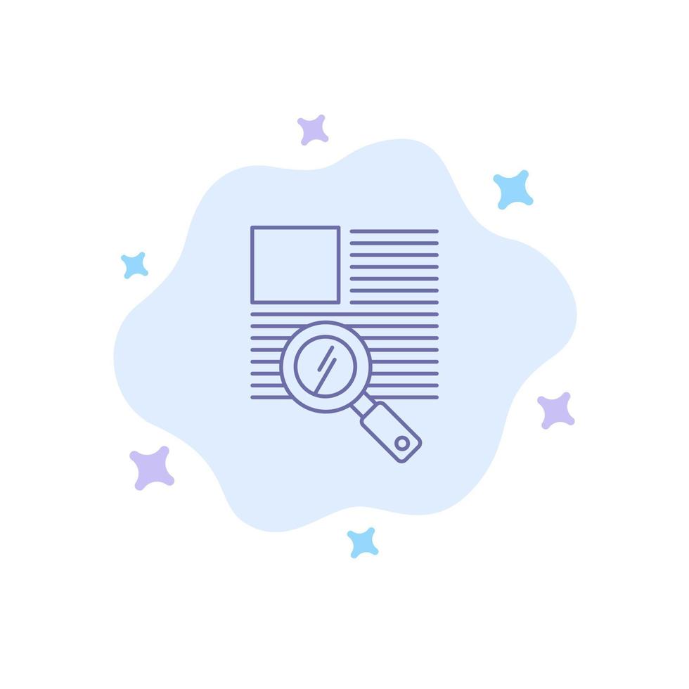 Line Text Zoom Reading Blue Icon on Abstract Cloud Background vector