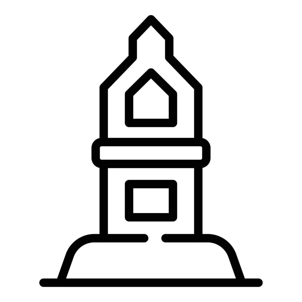 Malta lighthouse icon outline vector. European skyline vector