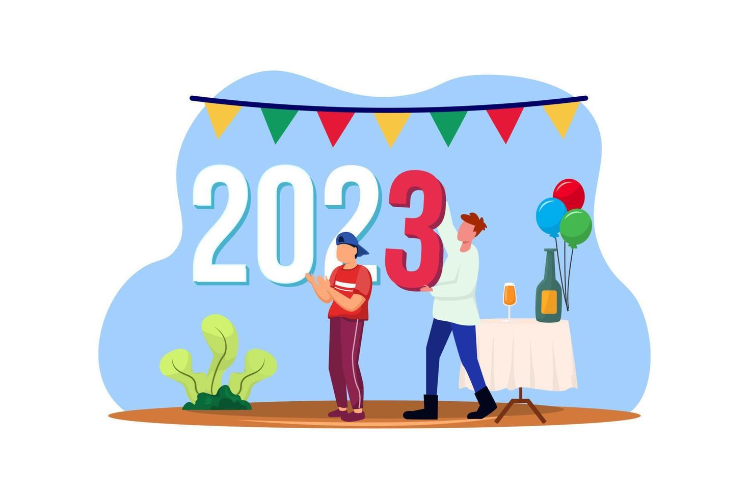 Resolution of New Year Flat Design vector