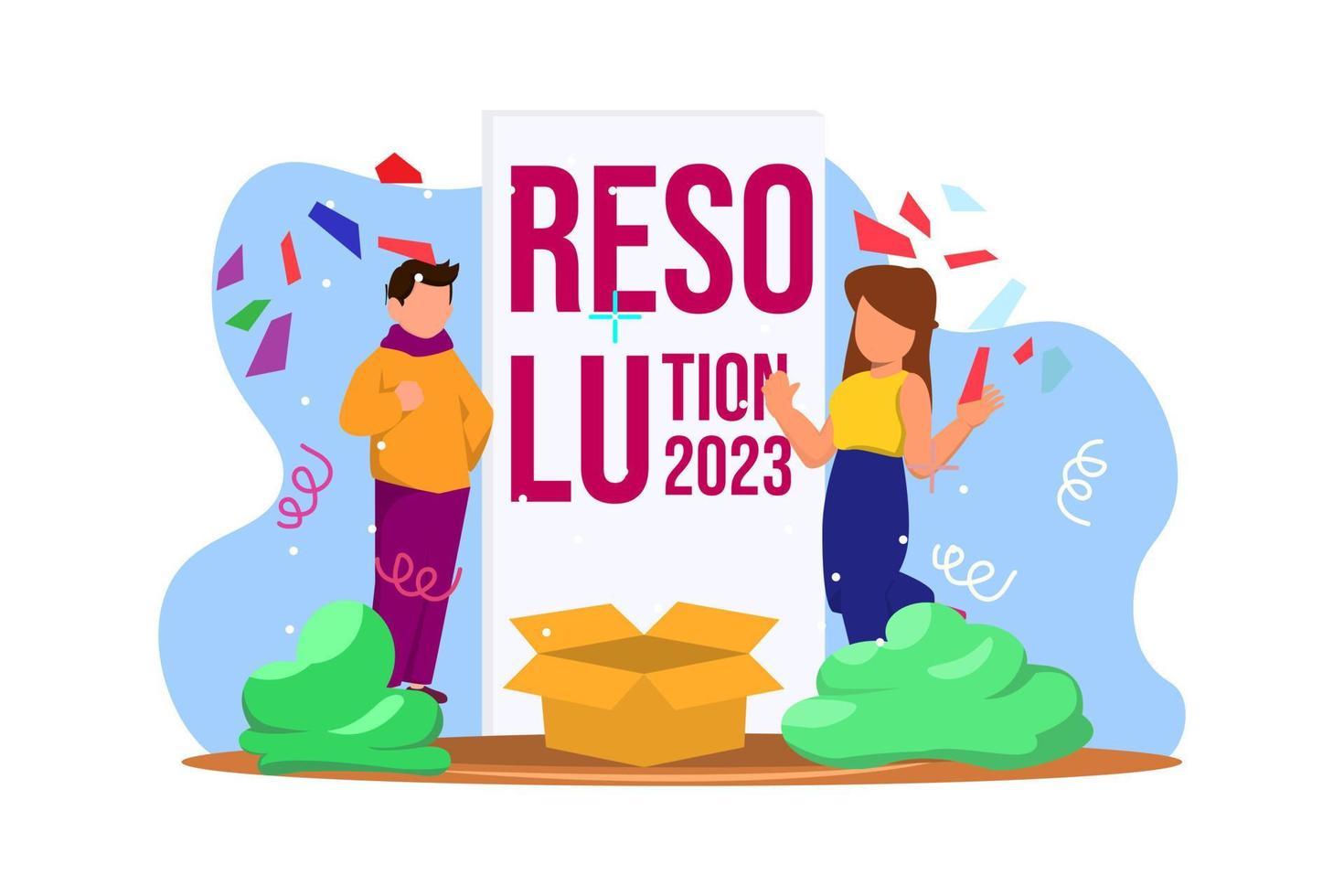 Resolution of New Year Flat Design vector