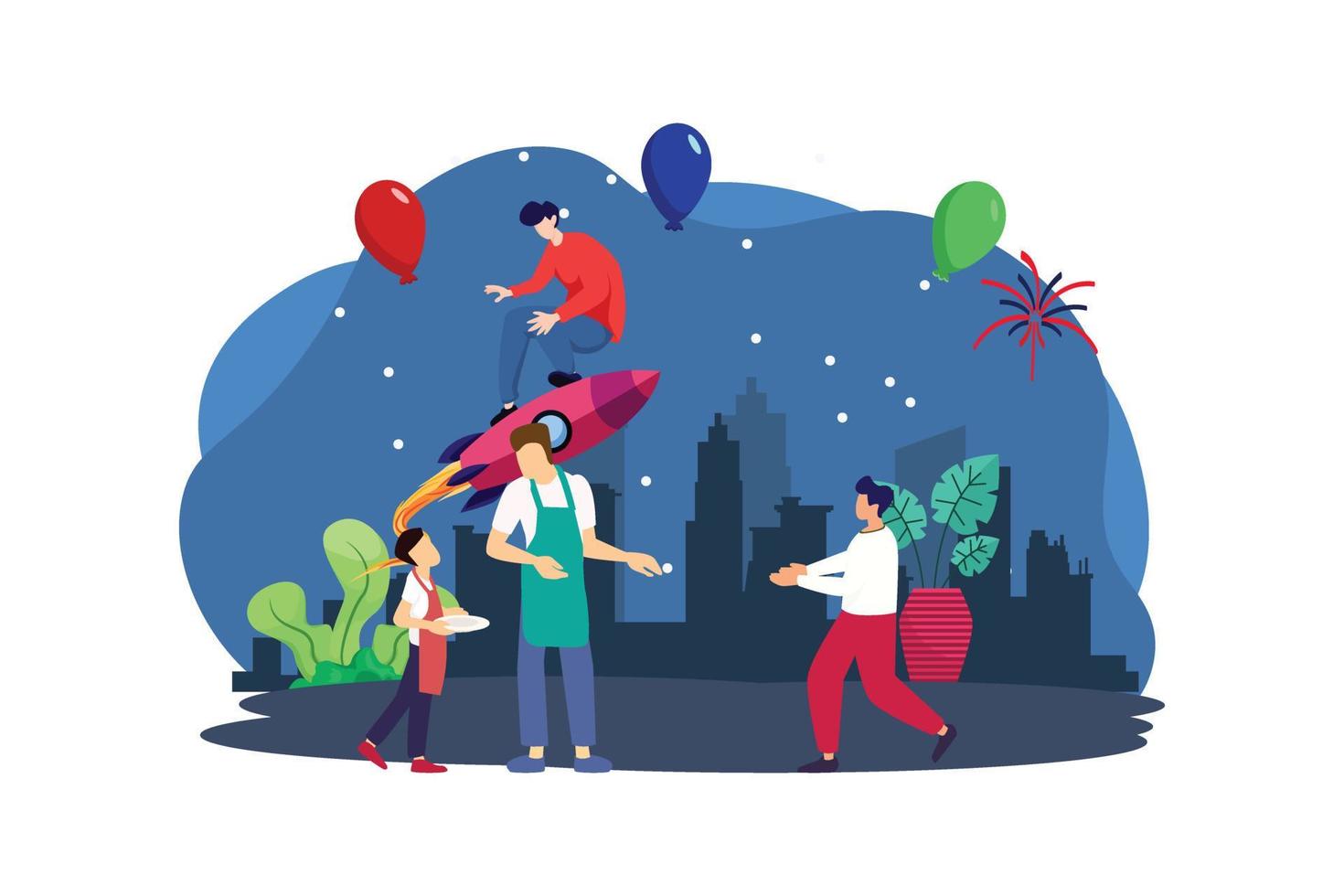 New Year New Activity Flat Design vector