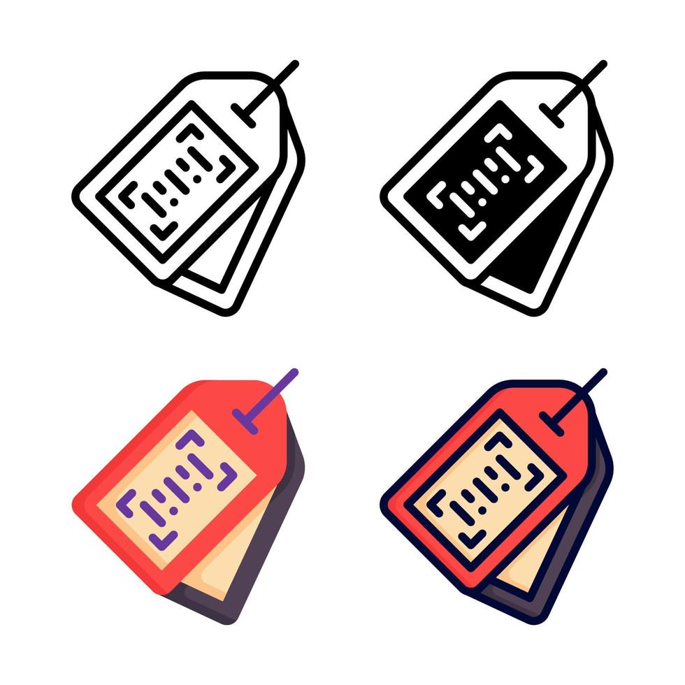 colección de estilo de conjunto de iconos de etiqueta de código de barras vector