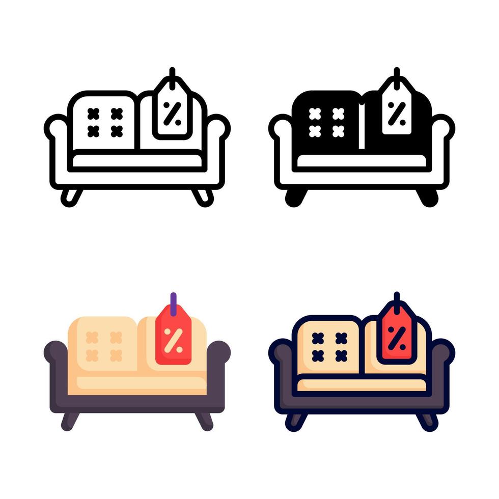 Sale sofa Icon Set Style Collection vector