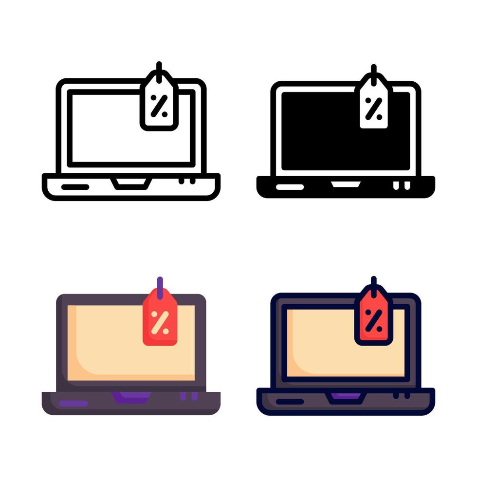 Sale laptop Icon Set Style Collection vector