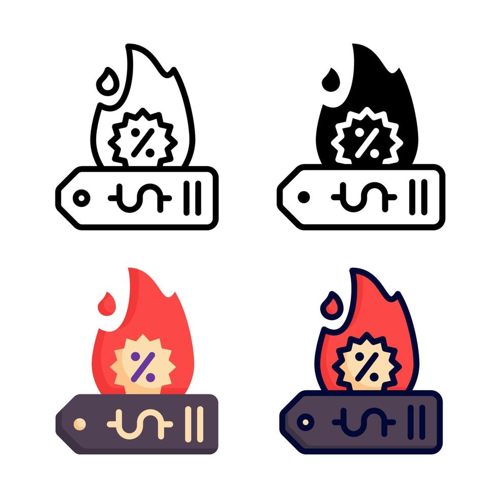 Hot price tags Icon Set Style Collection vector