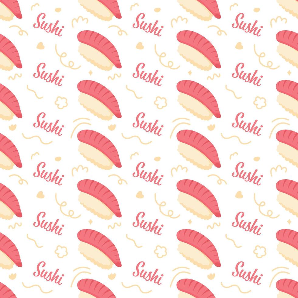 Seamless pattern with Sushi, for decoration vector