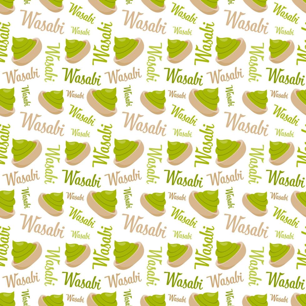 Seamless pattern with Wasabi, for decoration vector