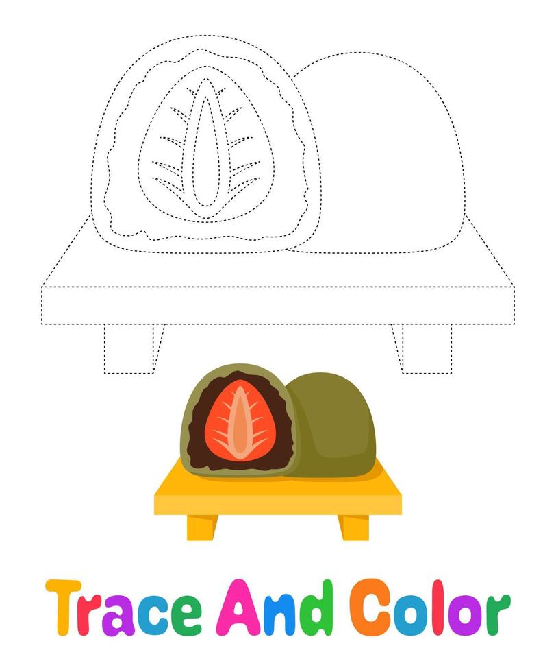 Daifuku tracing worksheet for kids vector